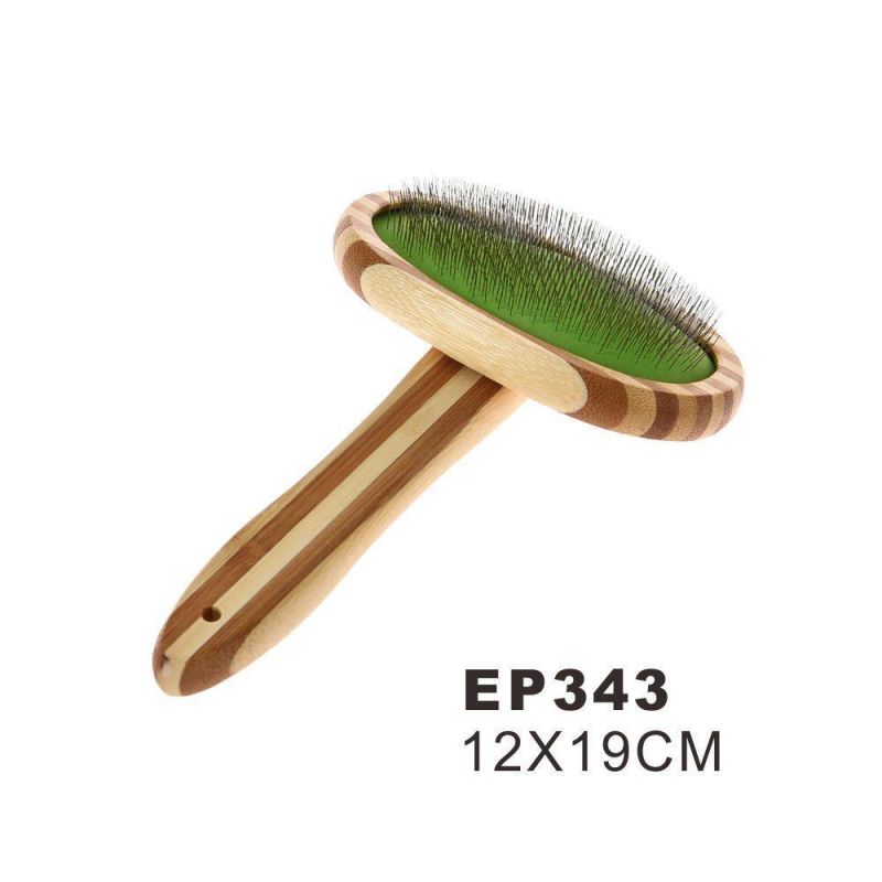 Pet Brush Bamboo Silicone Massage Bath Brush Washing Massage Grooming Comb for Dog Cat