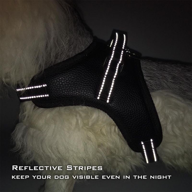 Adjustable No Pull Soft Reflective Wholesale Portable Leather Pet Accessories