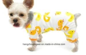 Sunmmer Yellow Duck Cartoon Dog T-Shirt 100% Cotton T-Shirt Small Dog Shirt Soft Costumes Pet Product