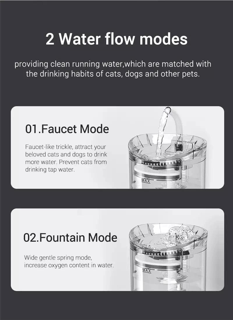 2L Pet Sensor Drinking Feeder with Faucet/ Automatic Cat Water Fountain with Filter