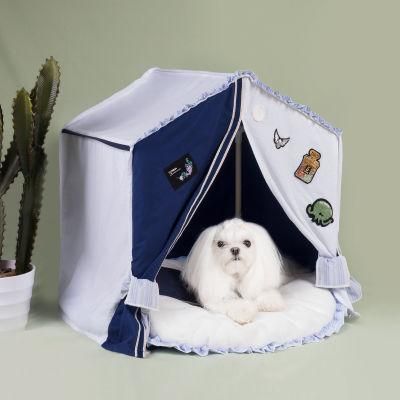Enclosed Tent Four Season Teddy Cat House Bed for Small Pet
