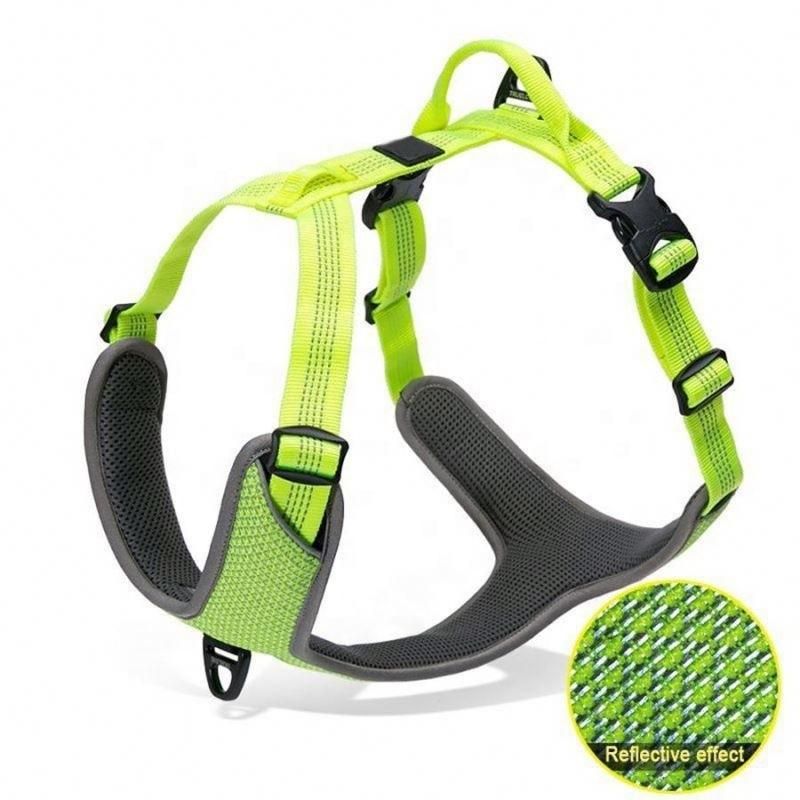 Custom Reflective Soft Cushion Light Green Outdoor Dog Seat Belt/Breathable/Pet Toy/Dog Seat Belt/Pet Accessories