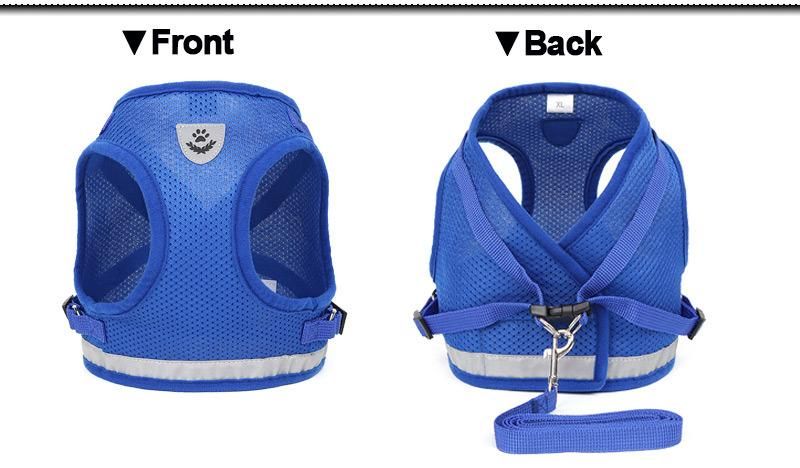 Vest Harness Leash Adjustable Mesh Vest Dog Harness Collar Chest Strap Leash Harnesses