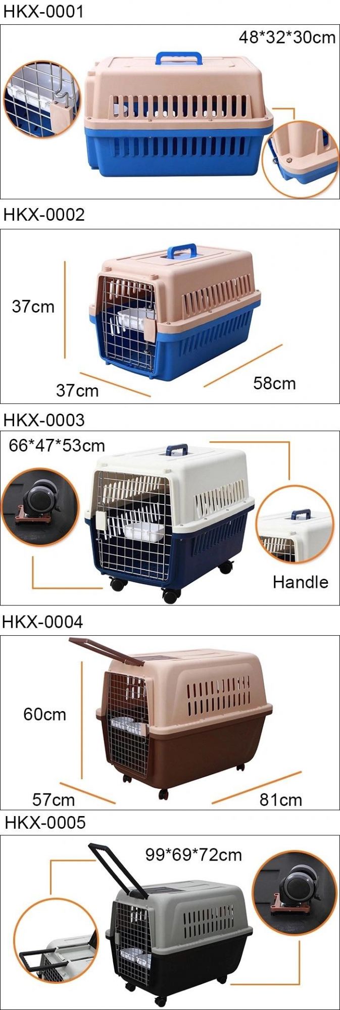 Customize OEM ODM Plastic Airplane Flight Transports Pet Crates Cage