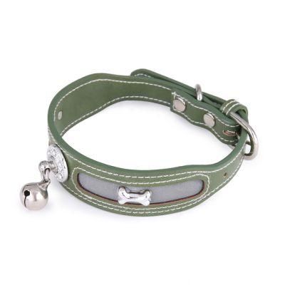High Quality Soft Adjustable Luxury Custom Leather Large Medium Pet Dog Collar