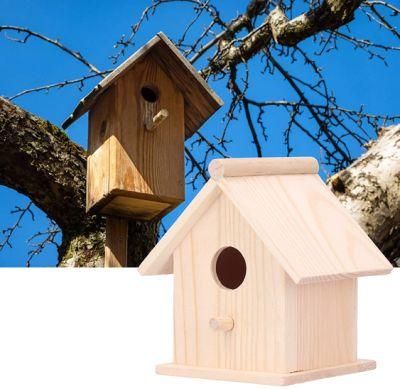 Custom Manufacture Wholesale Wood Bird Nest Box Mounted Wooden Birdhouse Cages Wood Bird House