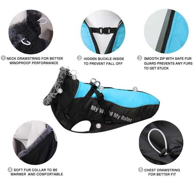 Dog Jacket Reflective Pet Winter Coat
