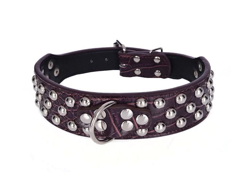 Fashionable Stuedded Rivet Pet Collar PU Leather Dog Collar