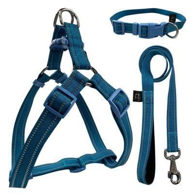 Custom Pattern Luxury Printed 3 in 1 Reversible Dog Harness Collar Leash Set