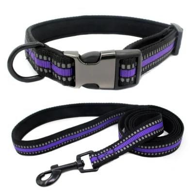 Strong Metal Buckle Dog Collar with Reflective Strips