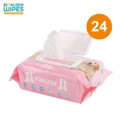 Biokleen Custom Pet Eye Wet Wipes Dog Cat Lint Free Paper Wipes Nonwoven Organic Antibacterial and Odor Removal Pet Wipes