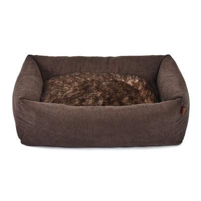 Comforable Warm Worsted Fabric Plush Long Fur Pet Dog Bed