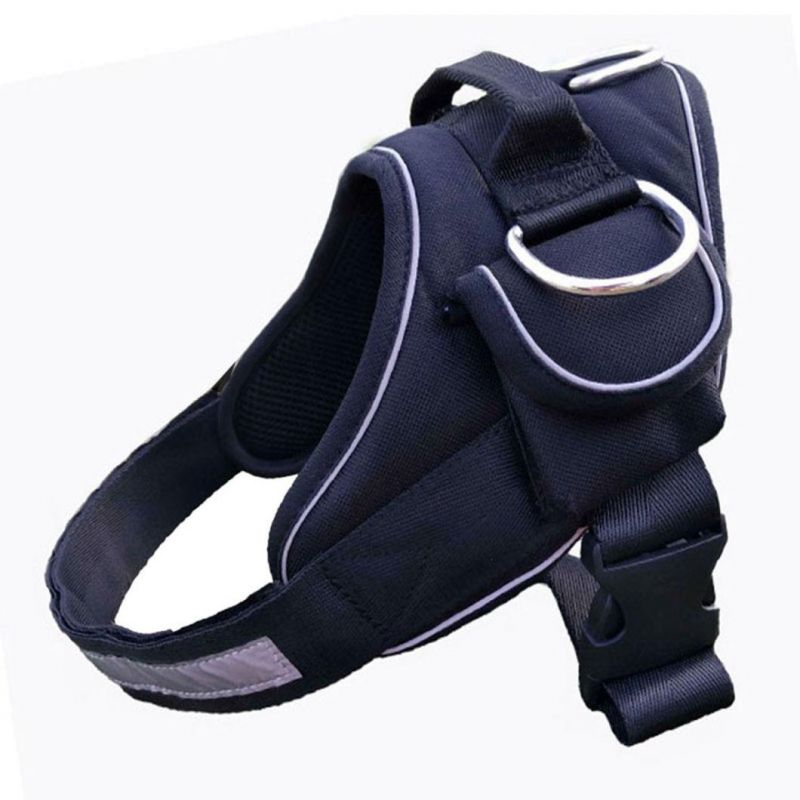 Cool Blue Vest Style Dog Harness with Adjustable Hook and Loop & PP Buckle