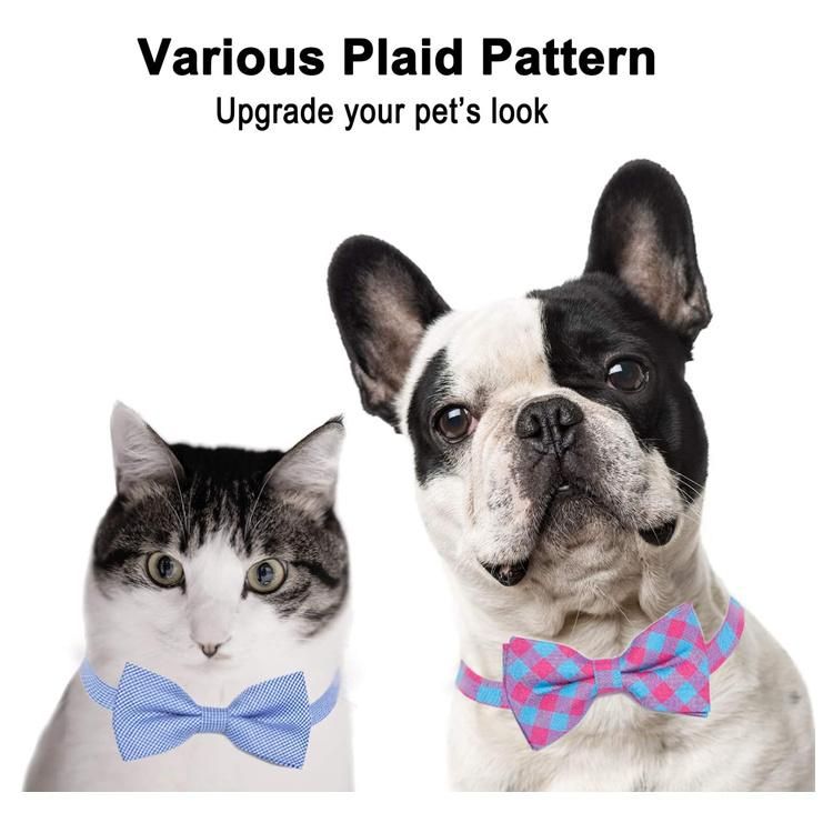 Adjustable Cotton Fabric Cat Dog Bow Ties Collar for Dogs