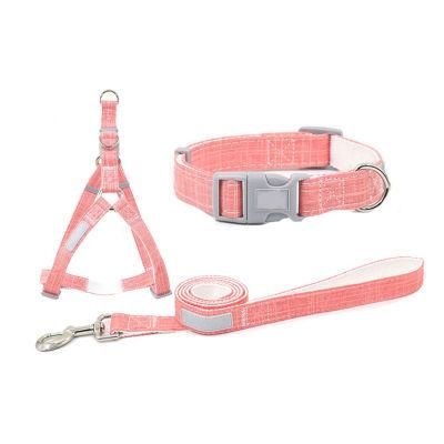 Wholesale Durable Adjustable Soft Bamboo Fiber Hemp Cotton Custom Pet Dogs Collars Leashes with Harnesses