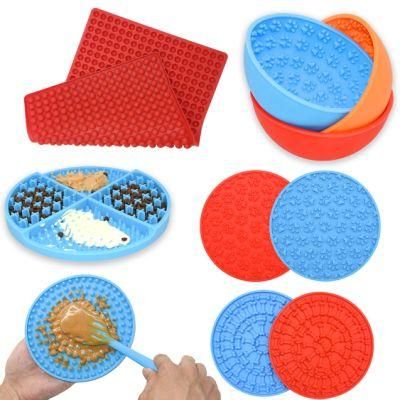 Eco Friendly Silicone Slow Feeder Bowl for Bath Time Distractor for Pets Distraction Pad Bath Licking Bowl