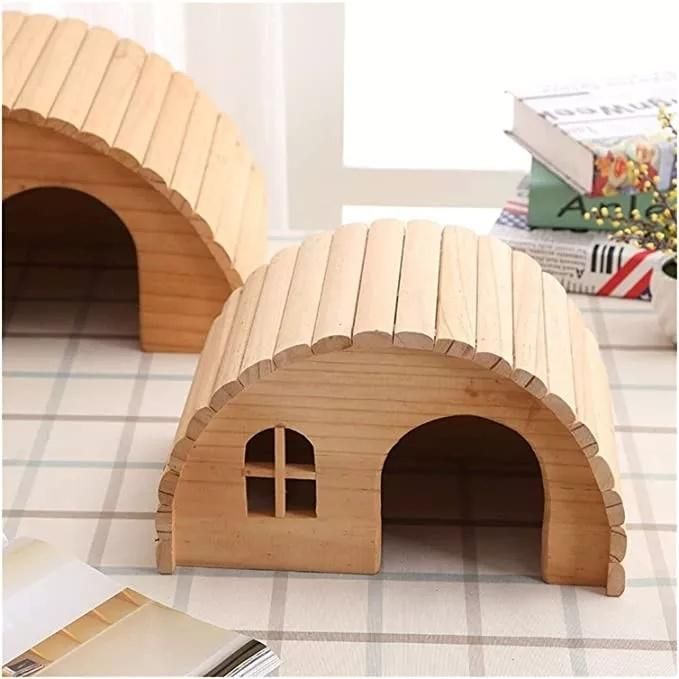 Hot Selling Small Animal Hideout Wooden Hut Chew Play Toys Exquisite House Hamster House
