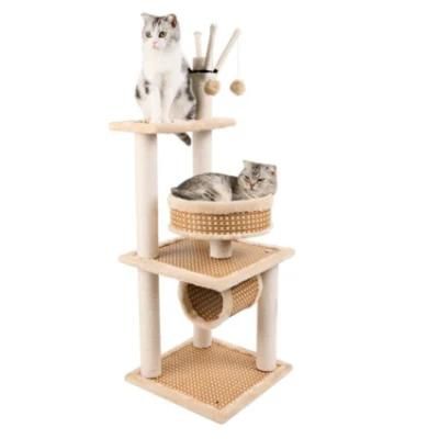 Hot Selling Factory Supply Pet Cat Climbing Activity Playing Products Scratcher Tree House Tower Cat Tree