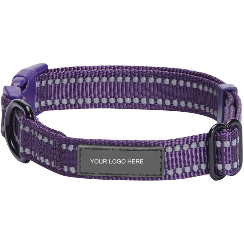 2019 Factory Wholesales Reflective Adjustable Classic Solid Color Dog Collar