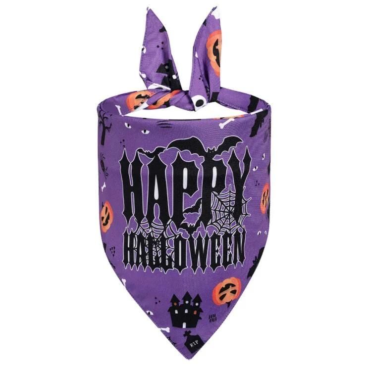 Festival Custom Halloween Adjustable Soft Pet Triangle Scarf Dog Bandana
