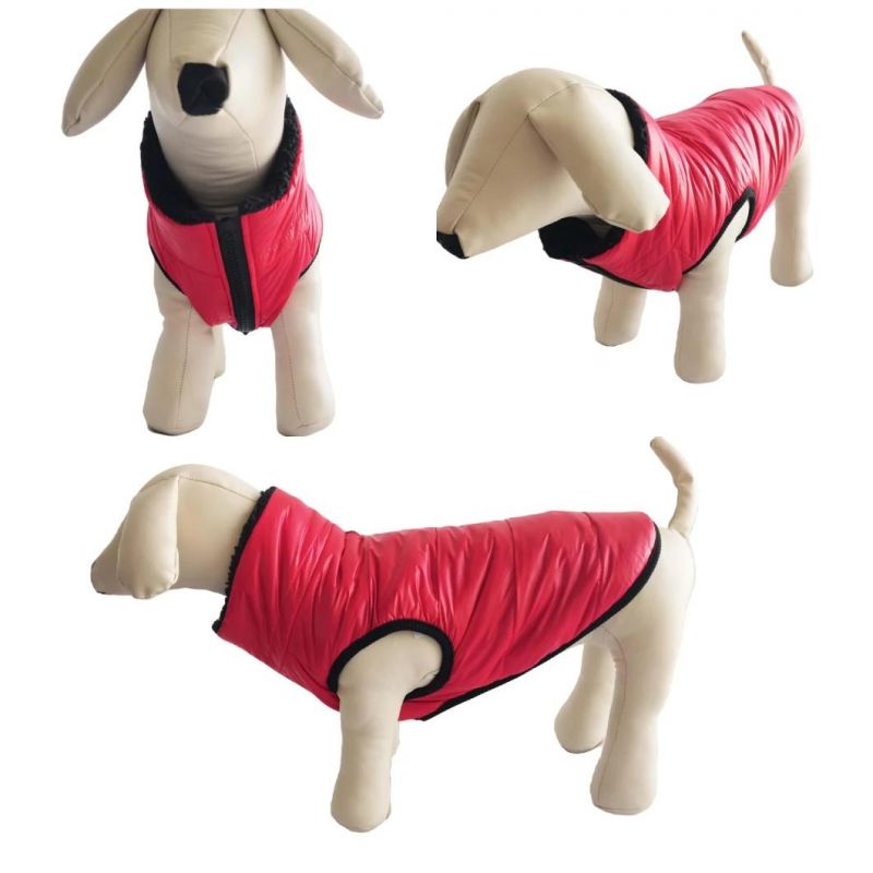Customized Double-Side Warm Zip Coat Dog Accessories Apparel Pet Clothes