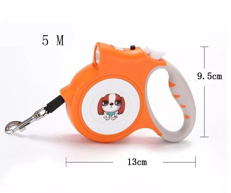 Retractable Dog Leash with LED Flashlight for Dogs
