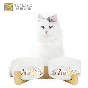 Wholesale Promotional Pet Customized Dog Feeder Water Bowl Pet Feeder Ceramic Cat Dog Feeding Bowl From Topbano