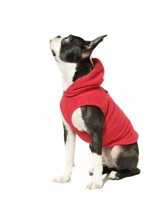 Fleece Vest Hoodie, Small Dog Pull Over Hooded Fleece Jacket with Leash Ring