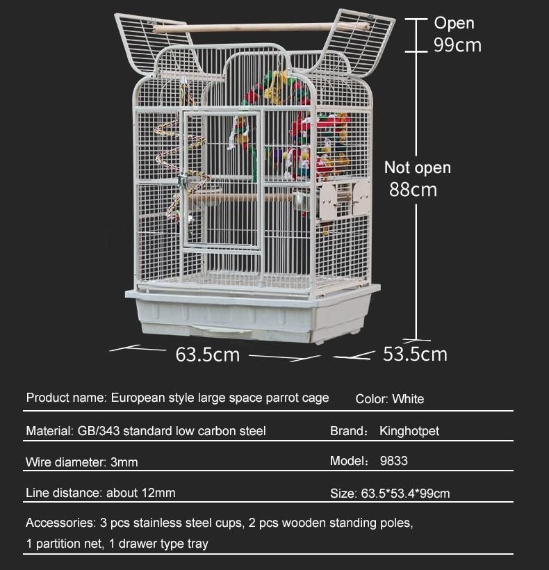 in Stock Customize OEM ODM Steel Metal Garden Decoration Luxury Bird Big Cages