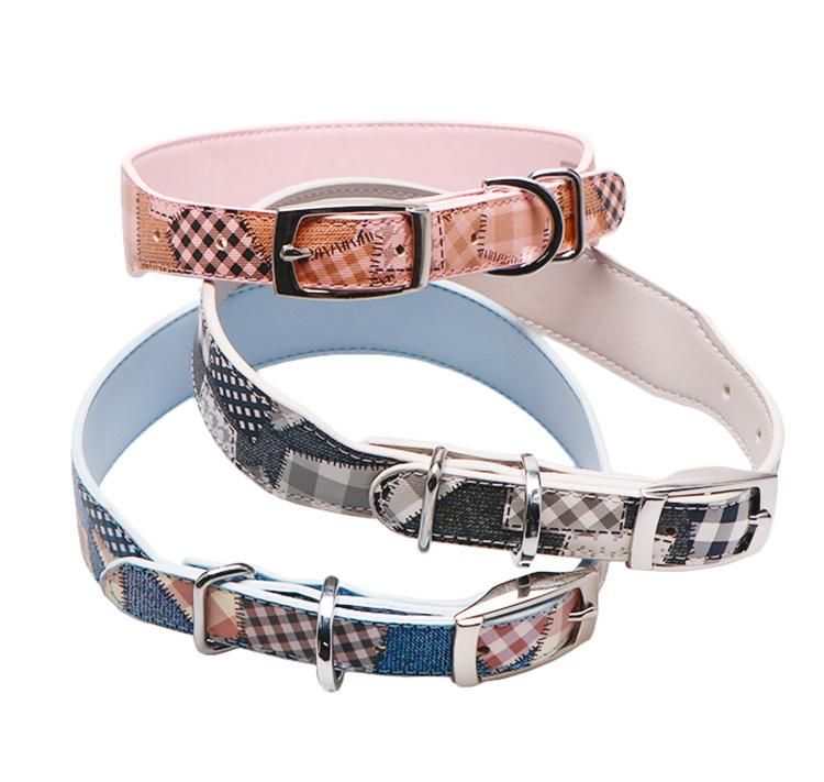 Manufacturers Fancy Soft Unique Logo Eco Custom PU Leather Dog Collar