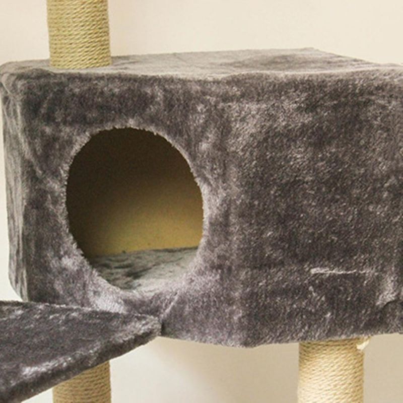 Top Pet Product Supplier Supply Cat Climbing Frame Kitten Scratching Column Cat Tree Jumping Platform Solid Wood Four Seasons Rattan Cat Scratching Board
