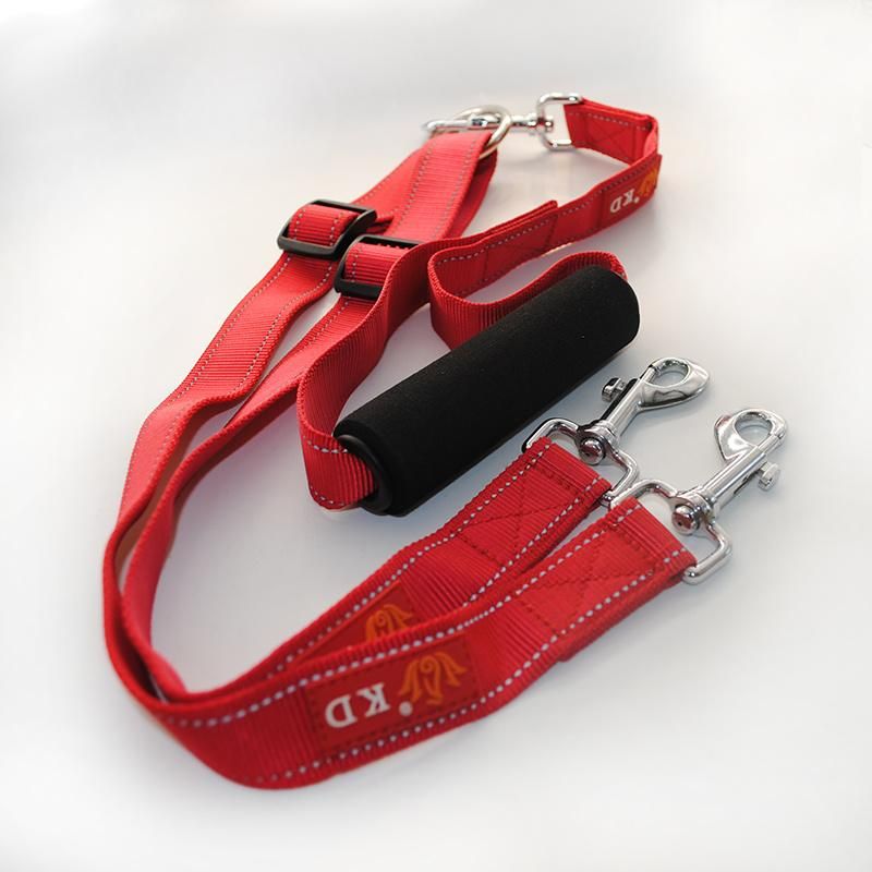 Double Dog Leash with Padded Handle with Non-Tangle Design for Two Dogs