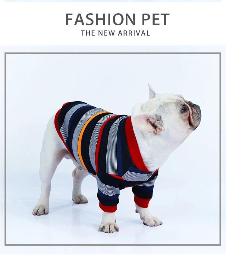 Dog Clothes Spring Winter Autumn Cotton Printed Stripe Teddy Pet Dog Clothes for Cats Accessories Dog Clothes Wholesale
