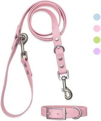 PVC Material Faction Cool Pink Color Waterproof Dog Collar and Leash Sets