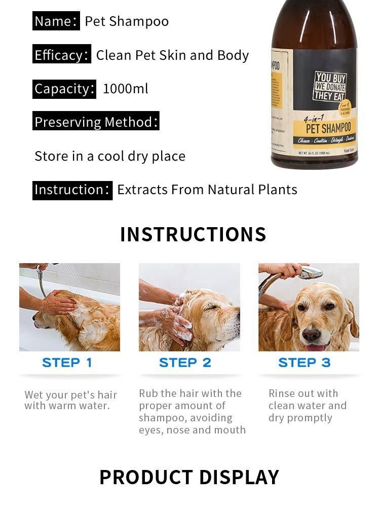 Eco Friendly Pet Care Products Suitable for Variety of Dogs Pet Shampoo and Conditioner