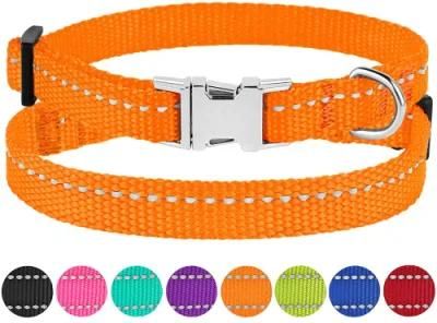 Reflective Dog Collar Nylon Lightweight Pet Collars for Medium Large Dogs