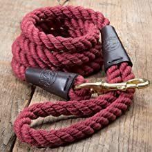 Classic Look & Strong Design Braid Cotton Leather Dog Leash