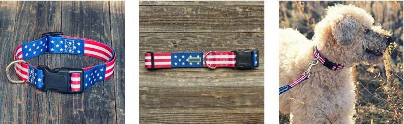Custom Dog Collars USA Patriotic Flag Pattern Pet Collars