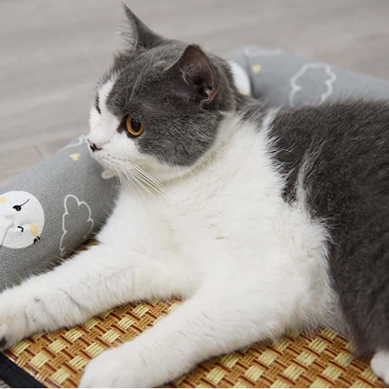 Cat Mat Pet Nest Bite Resistant Cooling Rattan Pet Bed Ice Mat Dog Sofa Cat Dog Nest