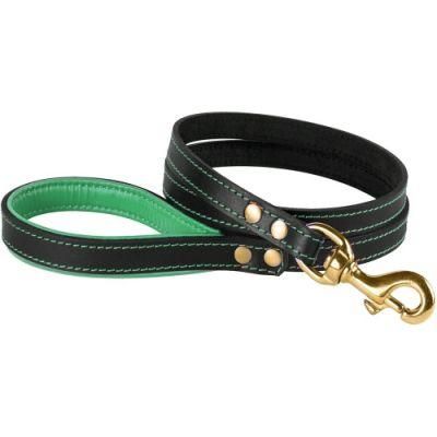Black Colors PU Leather Padded Leather Pet Leash for Pets