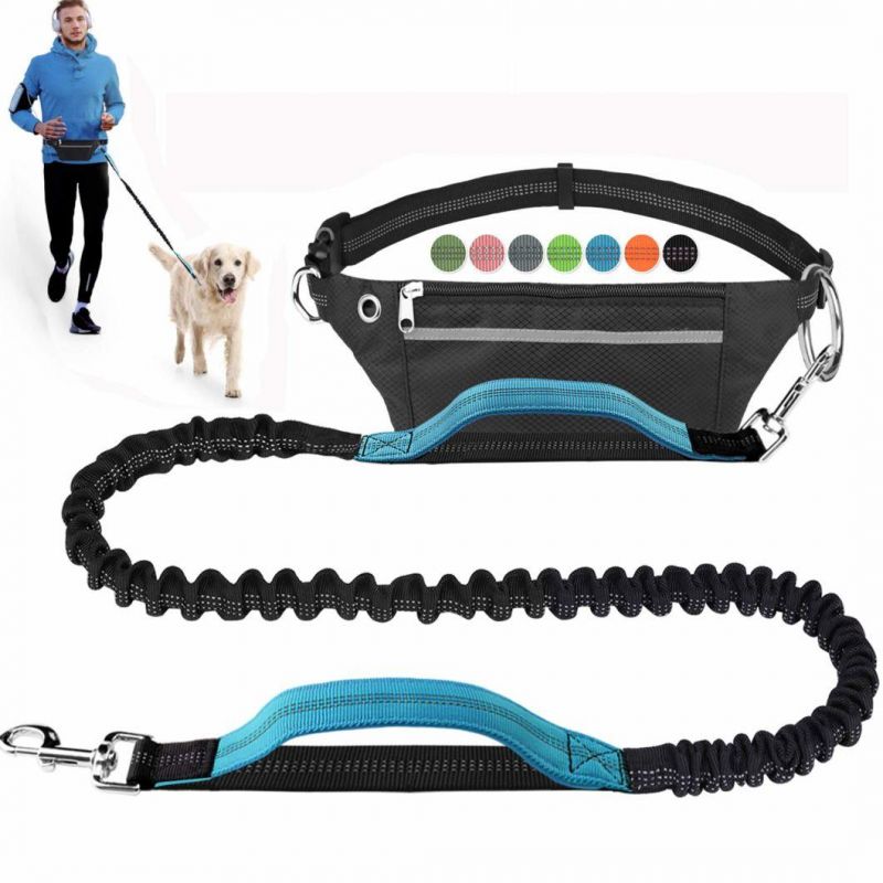 Dog Traction Rope Free Hands Dog Leash with Waist Bag