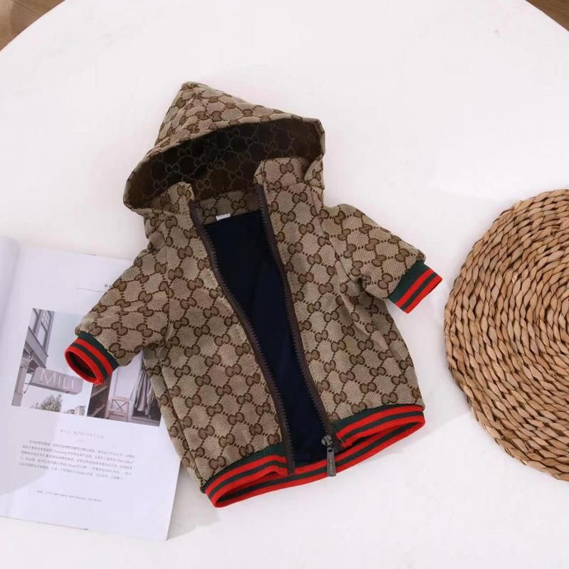 High-End Luxury Brand Fashionable Dog Jacket Waterproof Zipper Dog Clothes Coat