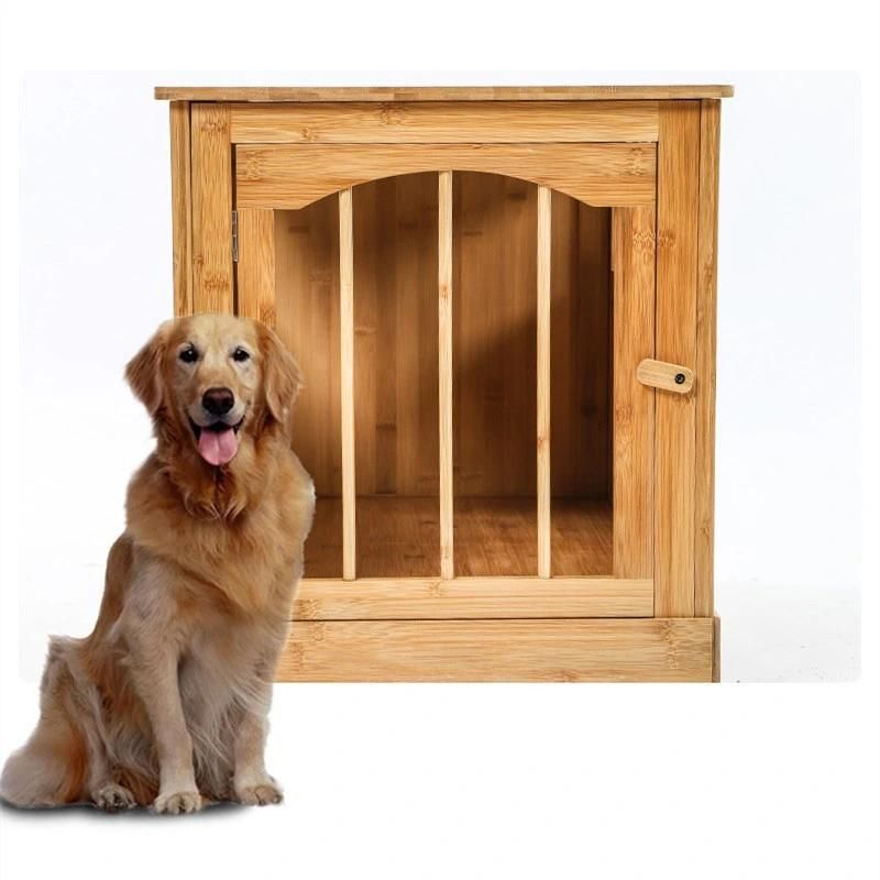 Fann Brown Wood and Bamboo Dog House