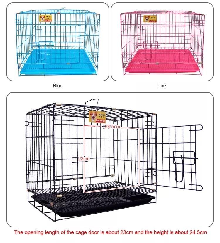 Dog Cage Metal Iron Cage, Portable Folding 30" Large Dog Cages Pet Dog Crate