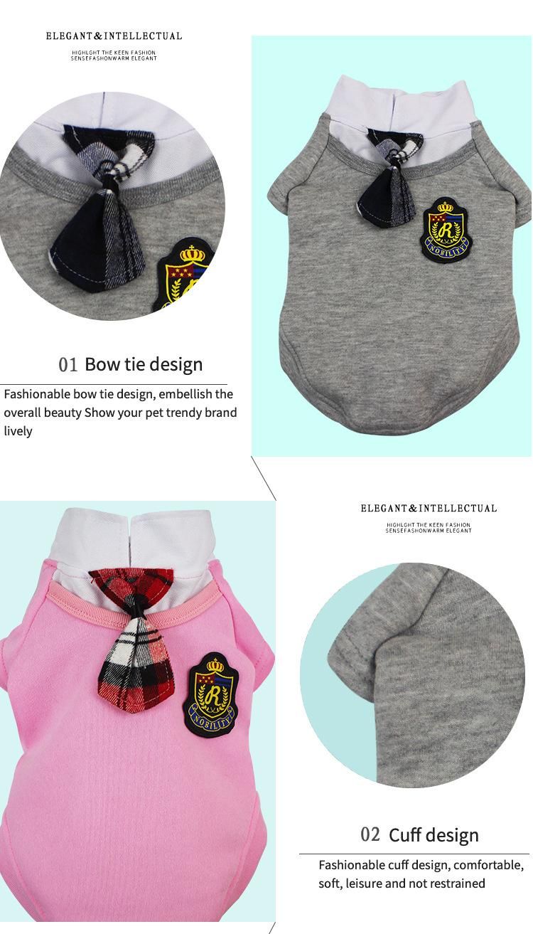 Luxury Cute Campus Style Sleeveless Summer Dog Shirt Sundress Pet Dog Dress
