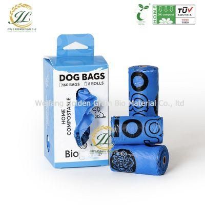 Custom Disposable PLA Pbat Compostable Dog Waste Bags 100% Plastic Free Cornstarch Biodegradable Dog Poop Bags