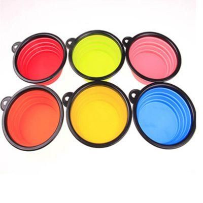 Wholesale New Design Silicone Foldable Round Outdoor Traveling Food Feeder Pet Bowl