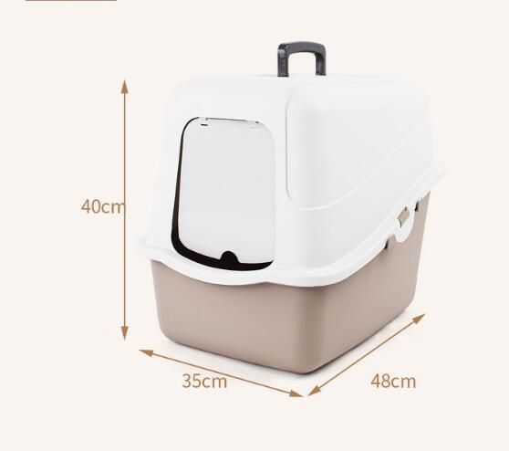 Pet Cat Litter Box Against Splashing Fully Enclosed Cat Toilet Into Cat Litter Box