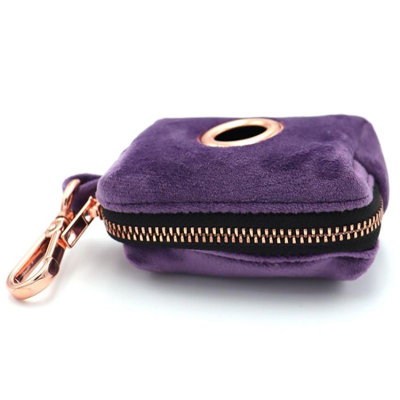 Luxury Dog Waste Bag Dispenser Velvet Poop Bag Holder Walking Pet Waste Bags Dog Poop Dispenser