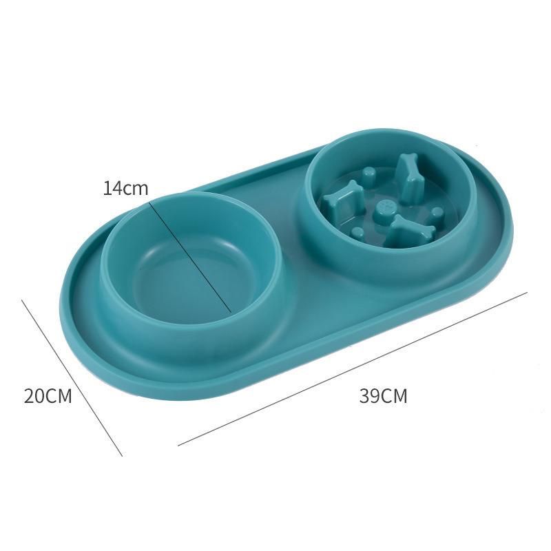 Pet Supply Durable Pet Dog Cat Double Bowl Colorful Pet Products